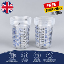 PAINT MIXING CUPS PLASTIC 600CC 600ML Cups Calibrated CHEMICAL RESISTANT