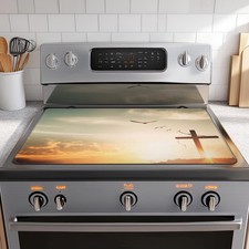 Stove Top Cover for Electric Stove,The Cross The Sunrise Anti-Slip Heat Resis...