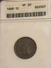 1868 Indian Head Penny Old Anacs Soapbox VF20