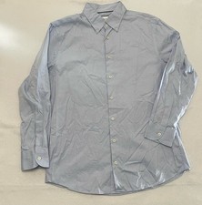 Charles Tyrwhitt Non-Iron Slim Fit Blue Dress Shirt 16.5 33 100 Cotton
