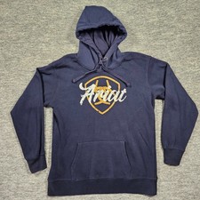 Ariat Sweatshirt Women's Medium Hoodie Pullover Relaxed Hooded Real Shield Blue