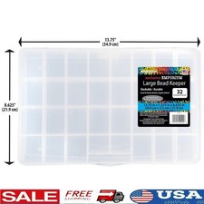 Large Bead Storage Box 32 Compartment Durable Organizer Craft Fishing Office New