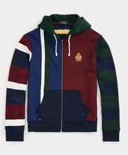 NWT POLO RALPH LAUREN CREST PATCHWORK EMBROIDERED HOODIE HOODED SWEATSHIRT 2XB