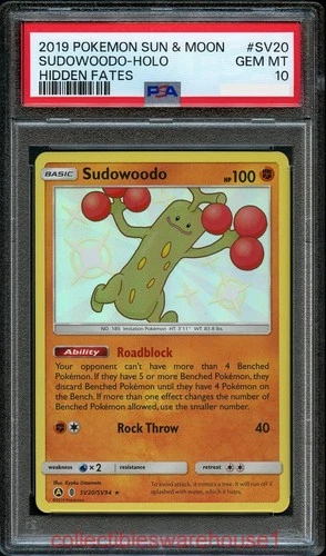 Pokemon Hidden Fates Sudowoodo SV20 PSA 10
