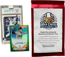 Baseball Double Play Mystery Pack with Graded MNTY Card, Ungraded Autograph Base
