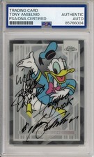 2023 TOPPS CHROME DISNEY 100 CARD DONALD DUCK SIGNED TONY ANSELMO PSA DNA COA