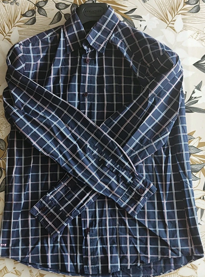 Eden Park Club House chemise homme M à carreaux bleu marine ML - Photo 1/2