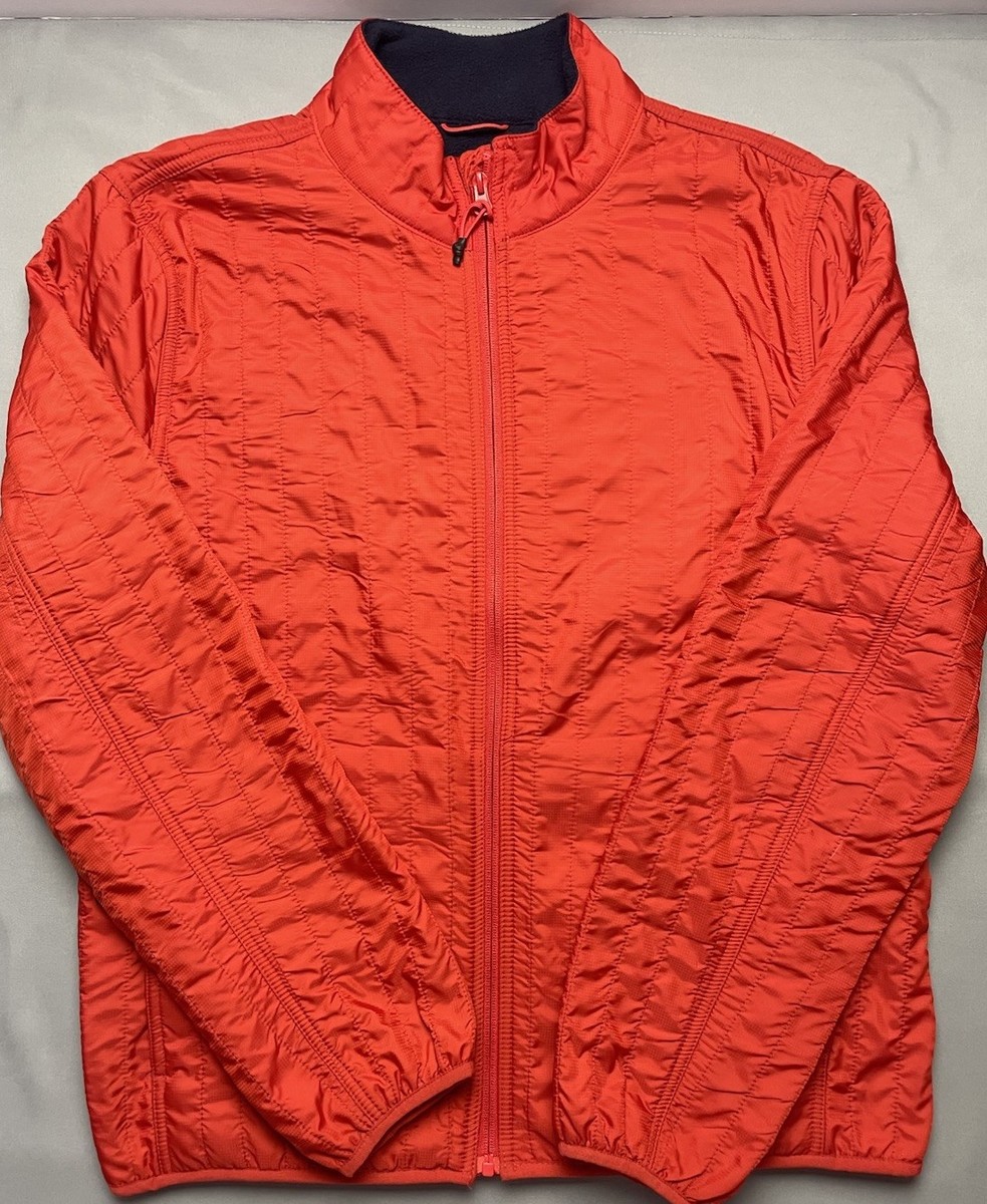 Gap Quilted Full Zip Men's Size Large Orange Stand Up Collar