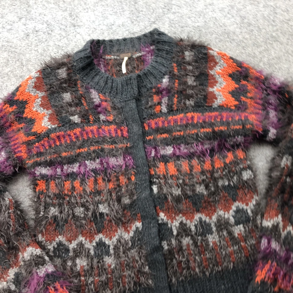 Suéter feminino Free People pequeno boho difuso ilha justa cardigã pulôver aconchegante - Imagem 4 de 4