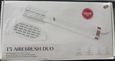T3 Micro AireBrush Duo Interchangeable Hot Air Blow Dry Brush White - Brand New