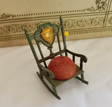 Vintage Texas Metal Rocking Chair Pin Cushion Souvenir