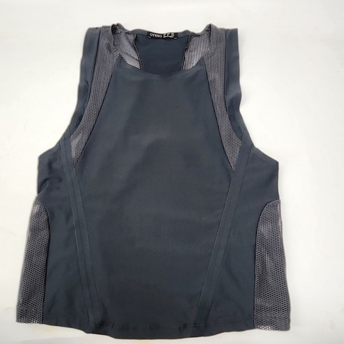 Oysho Activewear Mesh Panel Muscle Tank Top Womens S Gray Running Athletic Gym