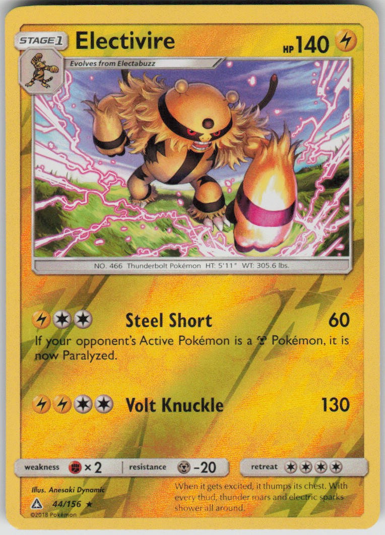 Pokemon Electivire Rare SM - Ultra Prism 44/156 NM