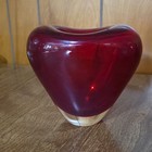 Deru Design International Red Glass Heart Shaped Vase Hand Blown Germany Vintage — photo 3