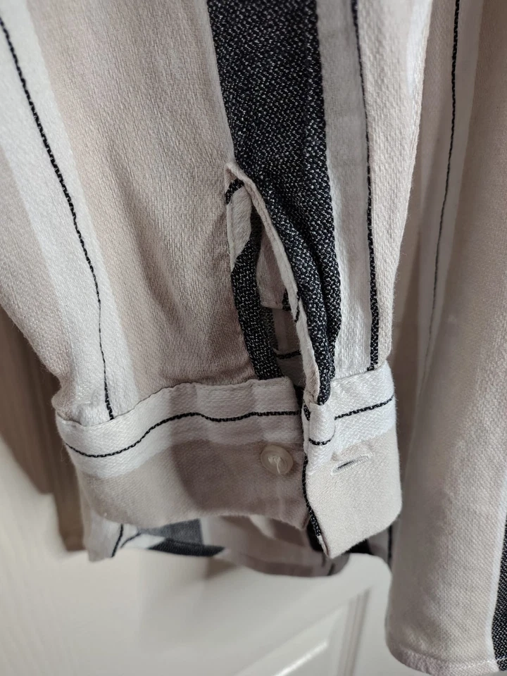 Next Long Shirt  Blue Striped Collared Button Up Tunic Size UK 20 Casual Work - Image 4 of 4