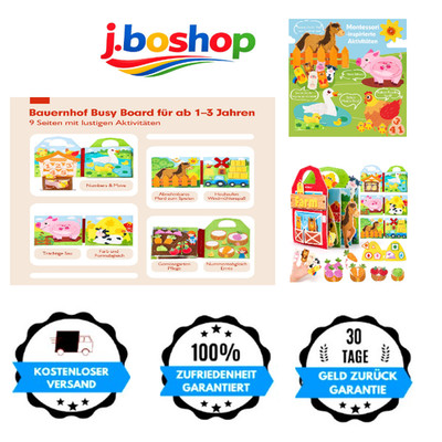 Busy Board Filz Bauernhof 3D Montessori Spielzeug 1 Jahr