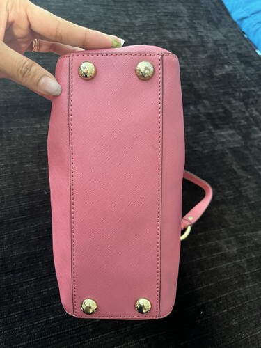 Michael Kors Pink Medium Satchel Top Handle Chain Accents Zip Detachable Strap - Picture 11 of 24