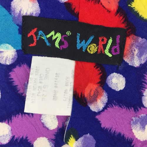 VINTAGE JAMS WORLD Tie Artsy Abstract Stars Print Rayon One Size Wide USA Made - Picture 4 of 9