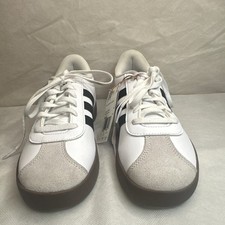 adidas VL Court 3.0 K Unisex Kids Sneakers White Black Beige Size 6.5