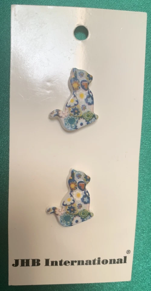 *Vintage* NEW JHB International Buttons Cat Floral made in Germany - Image 3 of 3