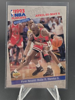 1993-94 Upper Deck Michael Jordan First Round: Bulls 3, Hawks 0 #180 A NMT