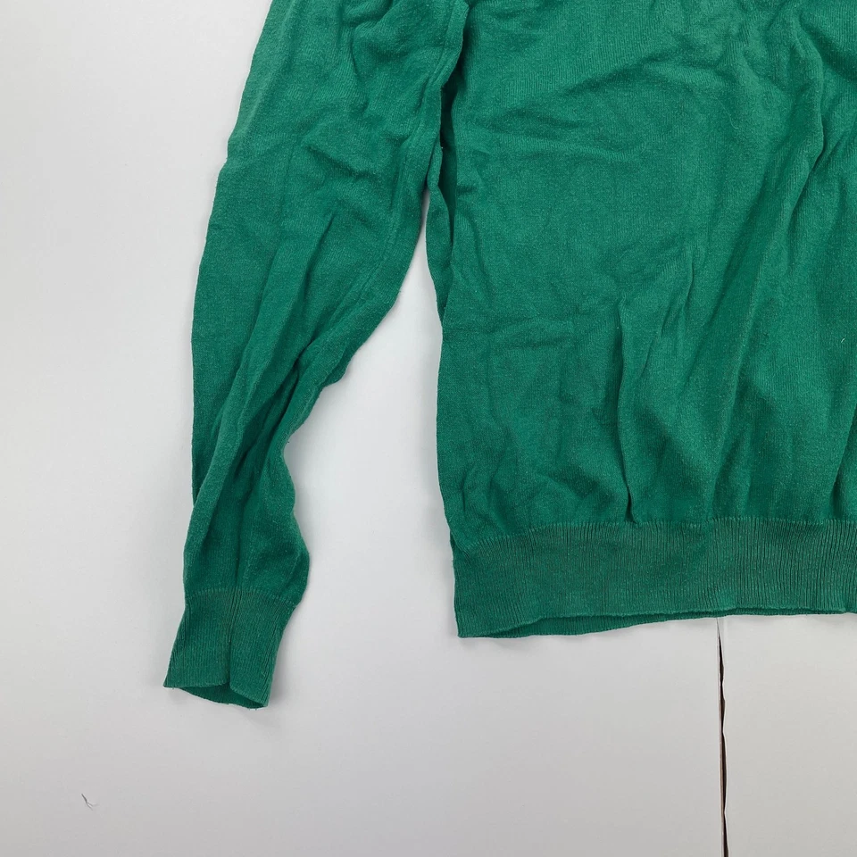 Jersey WOOLOVERS Pequeño Verde Para Mujer Cuello Redondo Algodón Mezcla Seda Tejido Foto 2 de 4