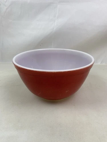 Vintage Pyrex Red Mixing Bowl White Interior Nesting Bowl Replacement Piece