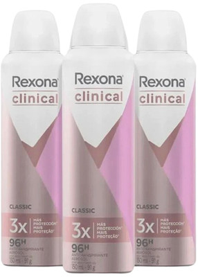 Rexona 3 Pack Clinical Expert Classic Antitranspirant Spray For Women 150 ml Eac