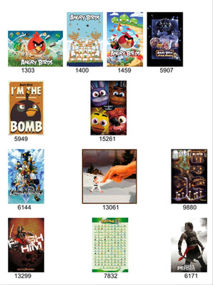 Poster 22 x 34 Gaming Angry Bird, Kingdom Hearts, Minecraft and More. You Pick!