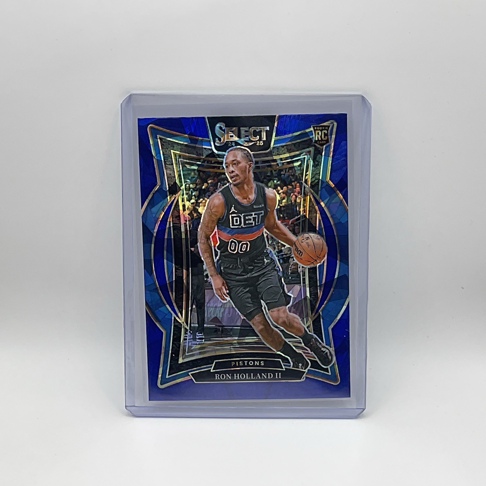 2024-25 Panini Select - Concourse Ron Holland II #74 Blue Cracked Ice Prizm (RC)