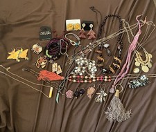 Large Mixed Lot Of Costume Jewelry Necklaces, Bracelets And Earrings