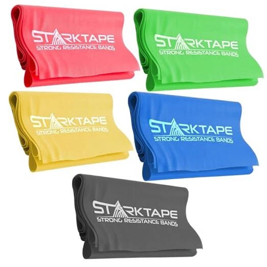 Resistance Bands Set. 3 or 5 Pack Non-Latex Physical Therapy, Professional