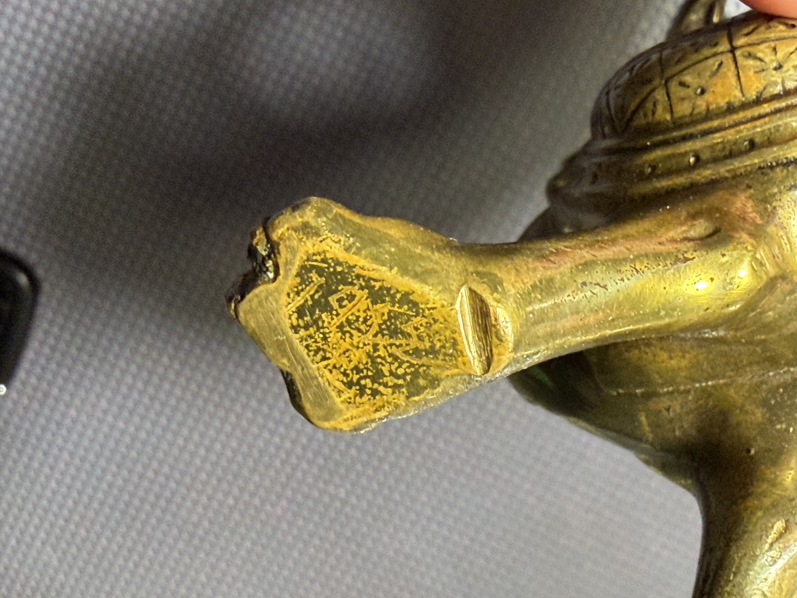 Antique Phoenix-Griffin Aquamanile Oil Lamp Brass Germany Incense Burner