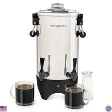 HomeCraft 45-Cup Stainless Steel Coffee Urn & Beverage Dispenser, Double Faucet