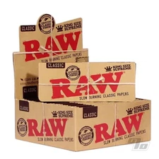 🔥 24 X RAW KING SIZE SUPREME ROLLING PAPERS CLASSIC 😎 💜 FULL BOX - 24 PACKS