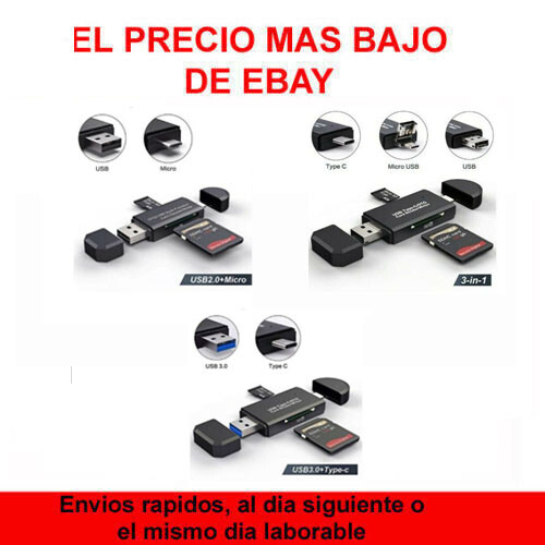 Lector de tarjetas micro sd android y tipo C usb 3.0 adaptador...