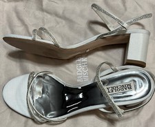 Badgley Mischka Womens Ultima White Ankle Strap Heels Sz 10 Worn Once