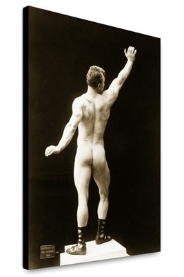 Canvas Print: Eugen Sandow, Portrait, Right Arm Raised, 1894