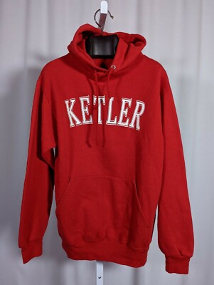 Grove City College Vintage 80s Red Jerzees 5050 Hoodie Ketler Hall Medium 