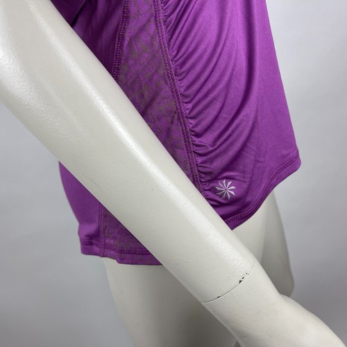 Athleta Northern Lights Reflective Short Sleeve Top Stretch Run GymWomen S NWT - Picture 9 of 11