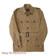 Safari Jacket Men's Four Pockets Hunting Jacket Vintage Casual Work Coat