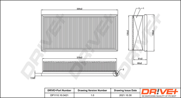 Dr!ve+ DP1110.10.0421 Luftfilter FÜR CitroËN Peugeot-image