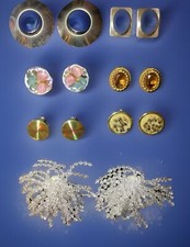 Vintage Shoe Clips Lot. 7 Pairs. 1 Sterling. 1 Fur. 1 Handmade. Some Are Signed.