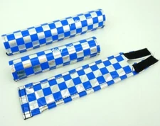 Flite bmx pads,OLDSCHOOL SE BMX FLITE CHECKERBOARD PADS SET ANODIZED BLUE GT NEW