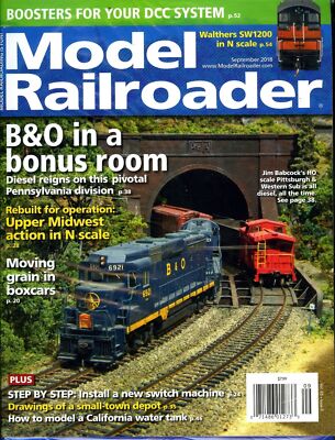 Model Railroader Magazine September 2018 B&O in a bonus room, Boosters for DCC