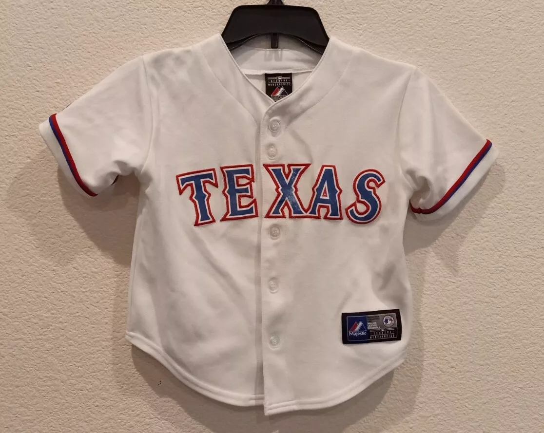 Majestic Prince Fielder Texas Rangers Kids Medium 5 6 Home Jersey