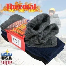 3 Pairs Mens Winter Thermal Heated Super Warm Heavy Duty Boots Work Socks 9-13