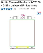 Griffin Radiator 1-70209 Universal Fit 19x19 Core