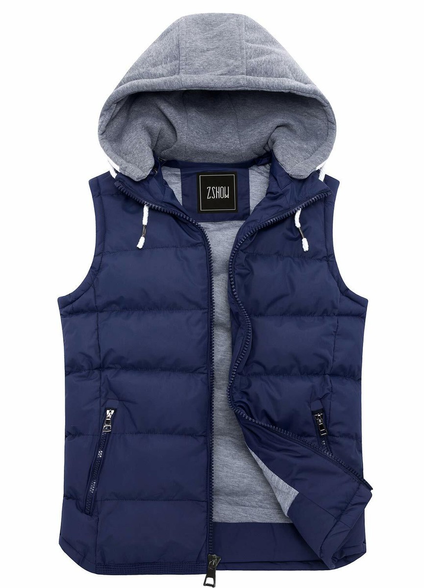 ZSHOW Men's Outdoor Vest Removable Hooded Padded Puffer Vest