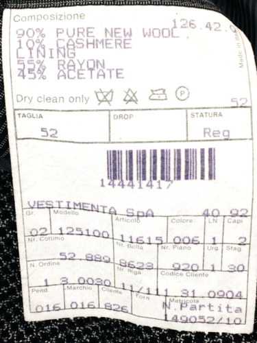 42R Vestimenta Italy Vintage 3 Bttn Wool Cashmere Blazer Sport Coat Italy 52R - Picture 3 of 12